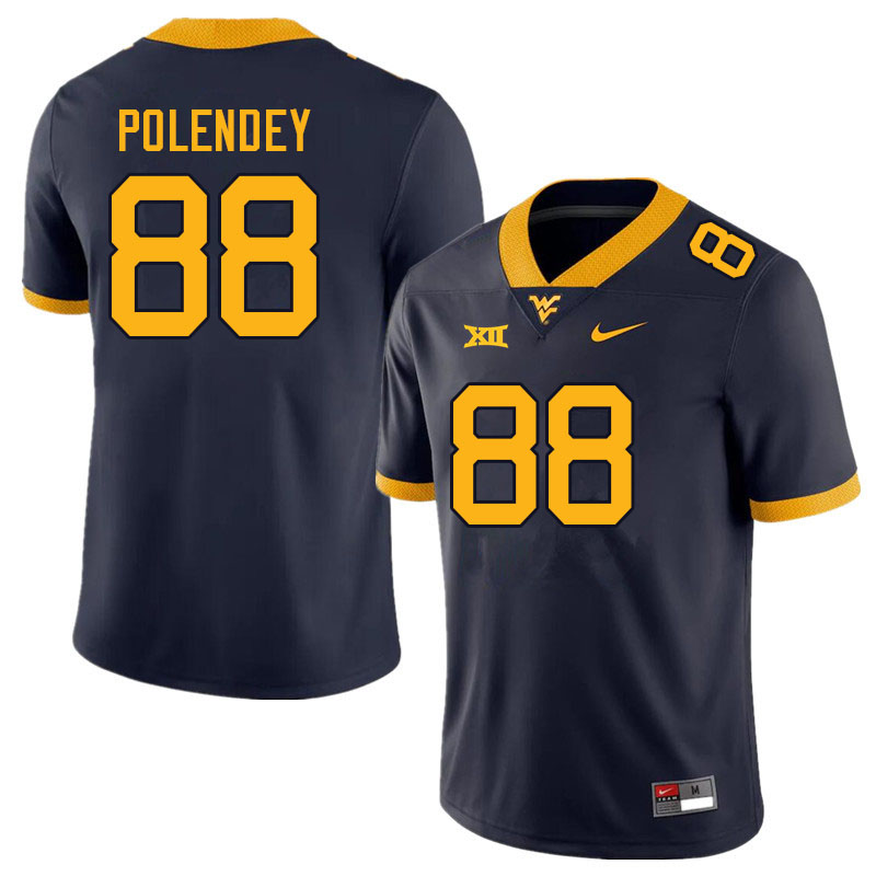 Men #88 Brian Polendey West Virginia Mountaineers College Football Jerseys Sale-Navy - Click Image to Close